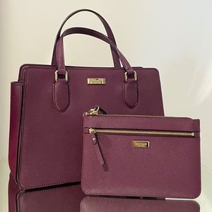 Kate Spade Satchel & Wristlet - Plum/Purple
